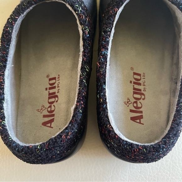 Alegria Kyah Black Leather Mule Knit Trim Comfort KYA-7630 Faux Fur Lining 35 - Picture 9 of 16